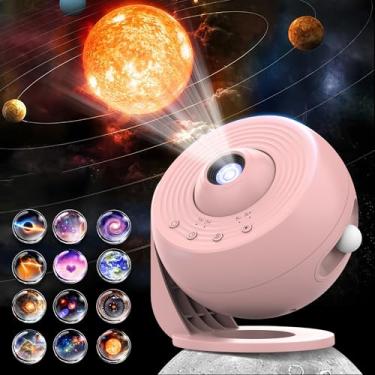 Imagem de Projetor Galaxy para quarto versão Pro, projetor de estrela de disco de filme atualizado para crianças 12 em 1, projetor de planetário, botão ajustável de imagem HD, rotação de 360°, temporizador de 1