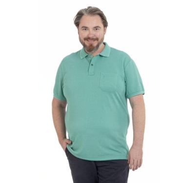 Imagem de Camisa Polo Masculina Plus Size Pique Algodão com Bolso