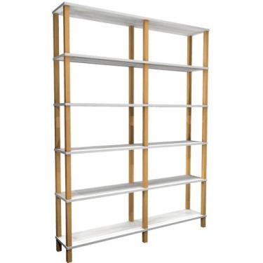 Imagem de Estante Madeira 6 Prateleiras Branca Evolukit 140X26X186