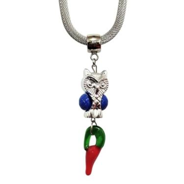 Imagem de Colar Amuleto Coruja com Pimenta Afastando Energias Negativas