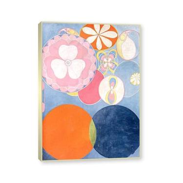 Imagem de Moldura de champanhe. Pôster Hilma Af Klint, (Os dez maiores, nº 02), reproduções de pinturas famosas, imagem de arte abstrata para sala de estar quarto decoração de casa. 50 x 70 cm - 19,6 x 27,5 pol