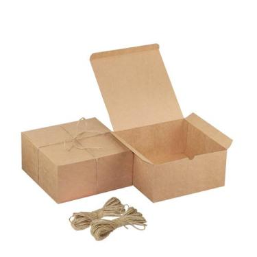 Imagem de Caixas de presente Xxcxpark Brown Kraft Paper 20x20x10cm (16 unidades)