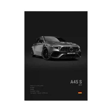 Imagem de Pôster De Carro Esportivo Luxuoso Preto E Branco, Arte Em Tela Para De