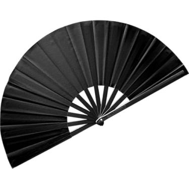 Imagem de Fãs para dança de linha - 1 pacote com ventilador portátil preto, dobrável, botas grandes de 33 cm no chão, ventilador de mão dobrável para dança em linha