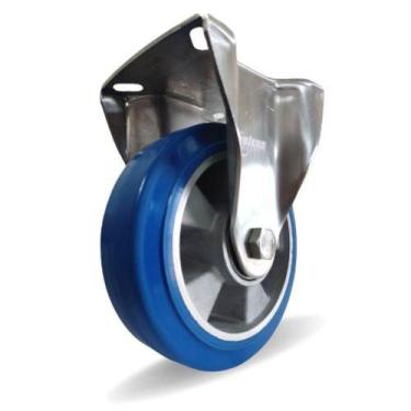 Imagem de Rodizio Inox 8x2 Alta Resistência Elástico Azul Fixo 700 Kg - COLSON