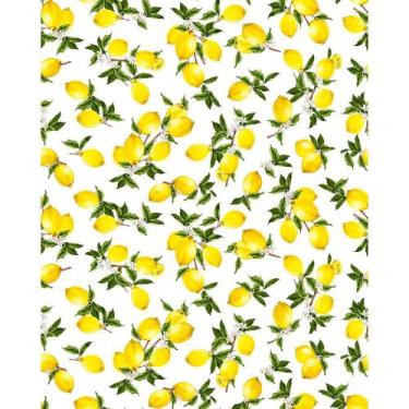 Imagem de Tecido Tricoline Estampado Limão Siciliano Fundo Branco - 1,50m de Lar