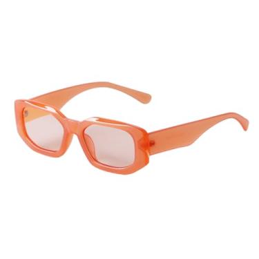 Imagem de VFDHN Óculos de sol retangulares femininos, laranja, verde, lentes irregulares, masculino, armação, óculos de sol, uv400, feminino (1)