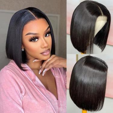 Imagem de Peruca OYM HAIR Bob 20cm Human Hair HD Lace Front 180% de densidade