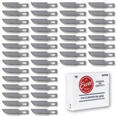 Imagem de Excel Blades #10 Blade Replacement Hobby Blade, 50 Pack, American Made Carbon Steel Craft Knife Blades, for Wood Carvers, Stone Masonry and Architects