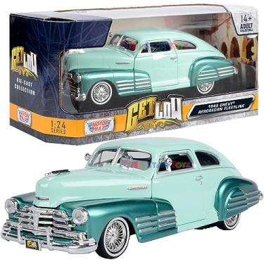 Imagem de Motormax 1948 Chevrolet Aerosedan Fleetline Lowrider 1:24 Diecast Model Two-Tone Green Get Low Series 79027 by All Star Toys