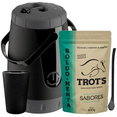 Imagem de Kit Tereré Trot`S Garrafa Cuia Bomba E Erva Menta E Boldo