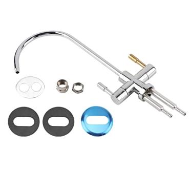 Imagem de HEEPDD Pia de Torneira Dupla, Premium Resistente Durável, Elegante Elegante e Aço Inoxidável Torneira Com Bico Giratório de 360 ° para Cozinha de Banheiro Lavatório