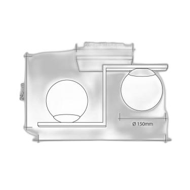 Imagem de Lustre Plafon Havana 2 Startec Cobre 46Cm - Alumínio E Vidro