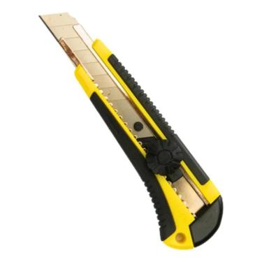 Imagem de Estilete Profissional Emborrachado Com Trava Reforçado 18Mm