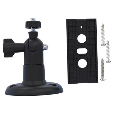 Imagem de menolana Suporte para câmera de segurança externa Suporte de parede profissional de metal portátil com parafusos para câmera para casa, Preto