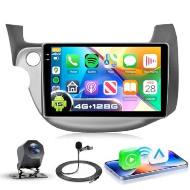 Imagem de 4G + 128G Android 15 estéreo automotivo para Honda Fit 2008-2013, sem fio, CarPlay, Android Auto, tela sensível ao toque HD de 10,1 polegadas, estéreo automotivo com GPS, WiFi, Bluetooth 5.0, FM, 32