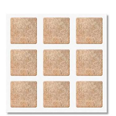 Imagem de Cartela com 9 Feltros Adesivos Quadrados 20X20mm Marrom Bemfixa 9334