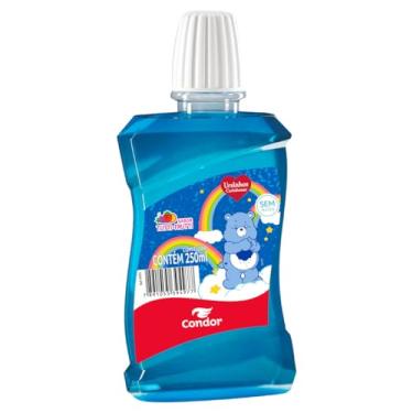 Imagem de Enxaguante Bucal Zero Álcool Tutti Frutti Ursinhos Carinhosos Azul Condor Frasco 250ml