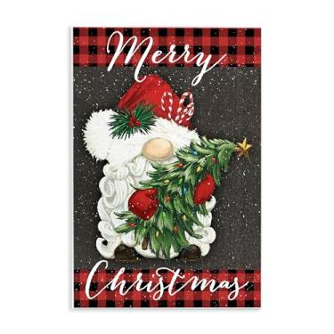Imagem de Stupell Industries Arte de placa de parede xadrez e gnomo Feliz Natal, design por Dogwood Portfolio, 48 x 33
