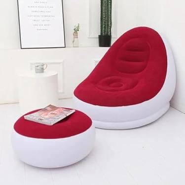Imagem de Poltrona Inflavel Com Puff Conforto Inclui Bomba Vermelho Kehome