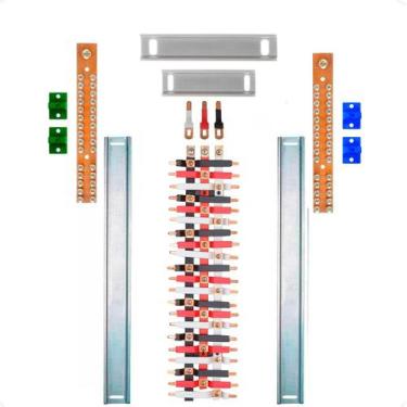 Imagem de Kit Barramento Trifásico 80A para 42 Circuitos com Termo Retrátil - Za