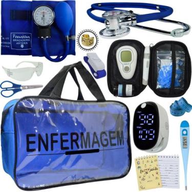 Imagem de Kit Enfermagem Premium Basico - Love Saude, AZUL TRANSPARANTE PREMIUM