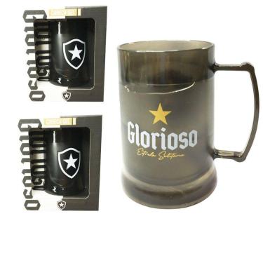 Imagem de Kit 2Un Caneca Copo Gel 300Ml Preto Isolante Térmico Chopp