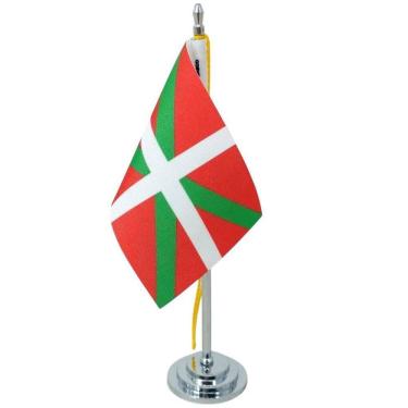 Imagem de Mini Bandeira Mesa País Basco Com 8Cm X 5,5Cm E 15Cm Mastro