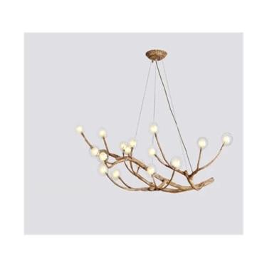 Imagem de Lustre de LED de bola de vidro Sala de estar Quarto Sala de jantar Teto Lustre G4 Lustre retrô de resina Decoração para casa lustre,Lustres