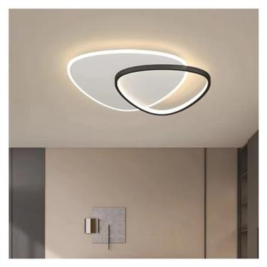 Imagem de Luminária de teto LED quadrada moderna com controle remoto para varanda, sala de estar, design ultrafino, branco e preto, decoração para casa, lustres de quarto