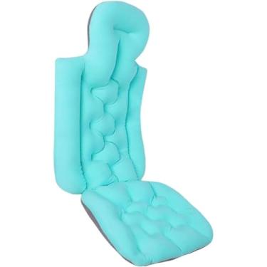 Imagem de Adulto dobrável banheira almofada spa cabeça resto travesseiro net banho travesseiro do bebê anti-deslizamento almofada de cama banheira banho almofadado (azul)