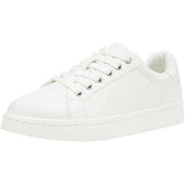 Imagem de Vepose Tênis feminino casual para caminhada, confortável, cano baixo, cadarço 8003, A-branco-8003, 37