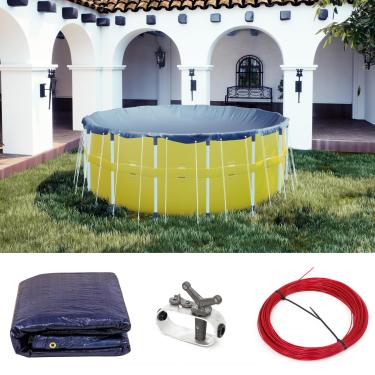 Imagem de ShadeMart Capa de piscina de inverno azul redonda de 38 cm - segurança resistente, bloco UV, design à prova d'água com fácil instalação - (tamanho personalizado)