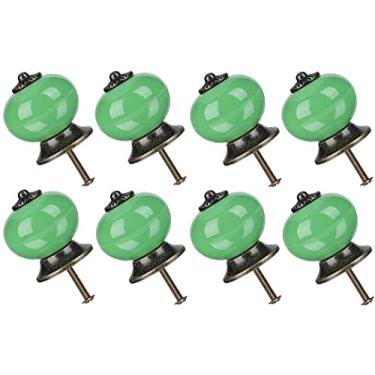 Imagem de Puxadores antigos acessórios para móveis 8 peças puxador de gaveta puxadores de cerâmica puxador de gaveta puxador redondo porta de substituição para casa armário guarda-roupa guarda-roupa decoração