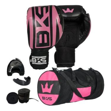 Imagem de Luva De Boxe Muay Thai Kickboxing bolsa bandagem bucal case Bks, Rosa,