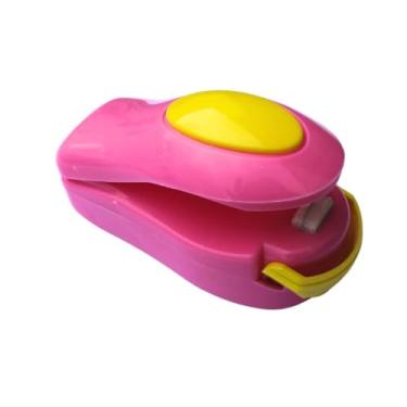 Imagem de Seladora Manual Portátil para Sacos Plásticos, Mini, Compacta (rosa com amarelo)
