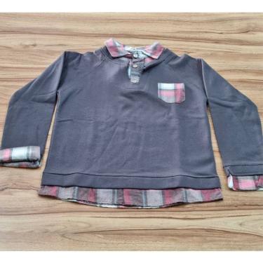 Imagem de Blusa Infantil Inverno Masculina Só Brincar Cinza Xadrez 10