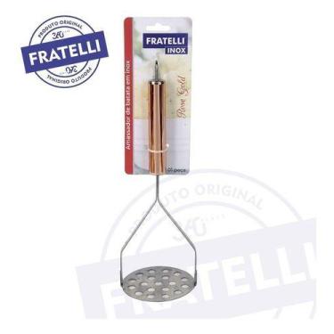Imagem de Amassador Espremedor Premium Batatas Legumes Inox Rosé Gold - FRATELLI