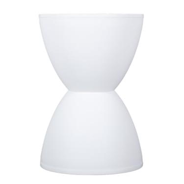 Imagem de Pssopp Tamborete Em Forma de Ampulheta para Uso Doméstico, Elegante, Mesa Lateral, Troca de Sapatos, 43x30cm, Material Pp, Decoração Moderna (Branco)