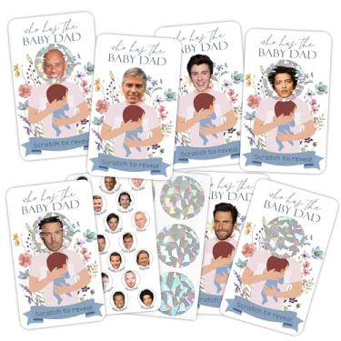 Imagem de Cartão floral para chá de bebê raspar - Who Is The Daddy Gender Reveal Games - 8 x 5 cm - Ótimas ideias de jogo quebra-gelo para chá de bebê, decoração de festa revelação de gênero - 41 peças-A08