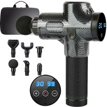 Imagem de Massageador Elétrico Bivolt Modelo Profissional Fisioterapêutico Muscular Corporal Liberação Miofascial + 6 Ponteiras de Massagem