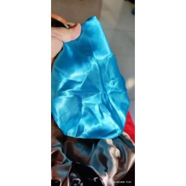 Imagem de Touca de cabelo anti-frizz de cetim ajustável de dupla face Chapéu seco (AZUL ROYAL,2)