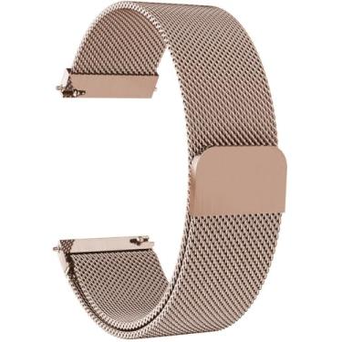 Imagem de Pulseiras de relógio de 18 mm para Garmin Venu 3S/Venu 2S/Vivoactive 4S/Vivomove 3S, pulseira de substituição magnética milanesa de liberação rápida para Fossil Gen 6 42 mm/5E 42 mm/Gen 4 Venture HRR