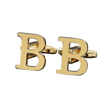 Imagem de Abotoaduras de letras personalizadas com inicial de acessórios