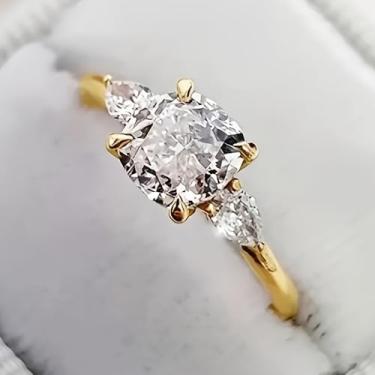 Imagem de Anéis de noivado delicados de cobre banhado a ouro com zircônia cúbica alianças de noivado para casamento, festas noturnas, presentes de dia dos namorados, alianças de eternidade para mulheres, 8