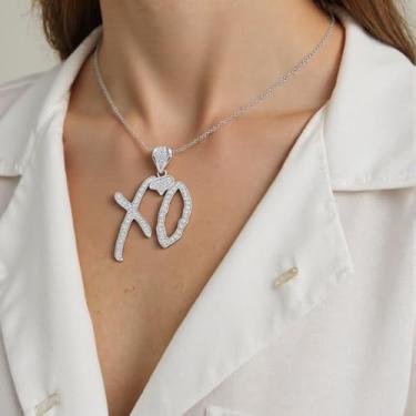 Imagem de 1 colar com pingente Unise High Hip Hop Xo Letra, acessórios modernos para presente, one size, Plástico, plástico