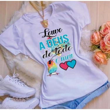 Imagem de Blusa T-shirt Camiseta Feminina Estampada -Gospel- Várias Estampas 13 