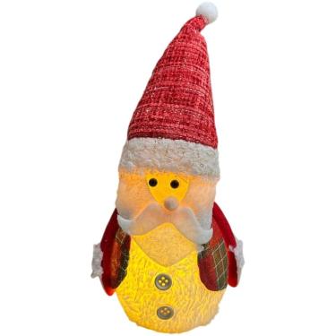 Imagem de Enfeite de Natal Boneco de Feltro Papai Noel com LED 23cm Decorativo