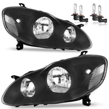 Imagem de ROADEAL Faróis com lâmpadas para Toyota Corolla 2003 2004 2005 2006 2007 2008 farol de halogênio substituição lado do motorista e do passageiro