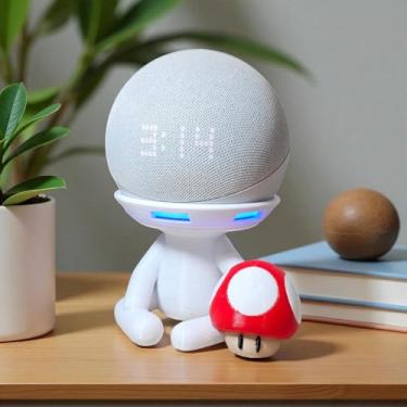 Imagem de Suporte Alexa Echo Dot 4 e Echo Dot 5. Tema Robert Gogumelo - Presente, decoração criativa, música, som, stand de mesa Amazon